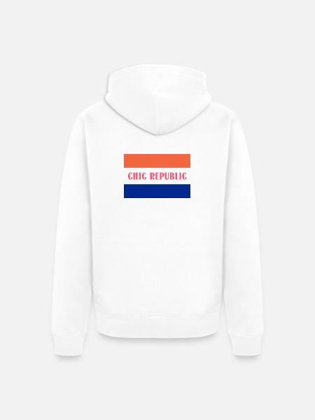 Chic-Republic Design - Unisex Premium Organic Zip Hoodie - white
