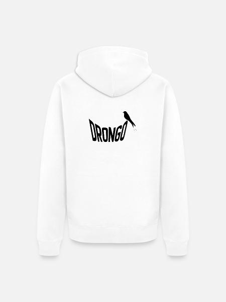 drongo - Unisex Premium Organic Zip Hoodie - white