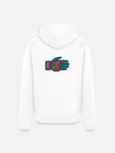 Secure Downhill Glove BMX Rider - Unisex Premium Organic Zip Hoodie - white