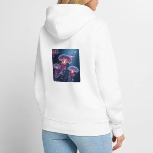 Glowing Jellyfish Deep Sea Design - Unisex Premium Organic Zip Hoodie