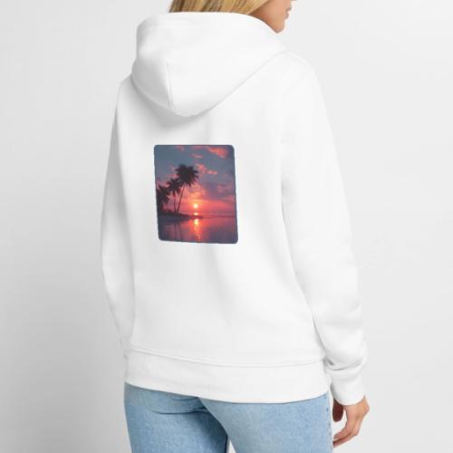 Tropical Sunset Ocean Reflection Design - Unisex Premium Organic Zip Hoodie