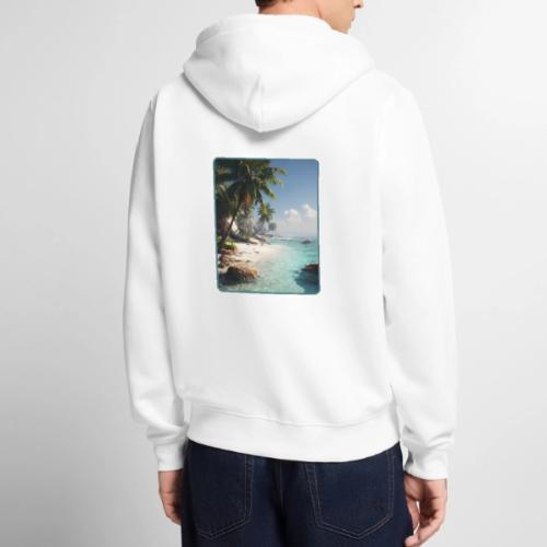 Tropical Beach Paradise Palm Design - Unisex Premium Organic Zip Hoodie