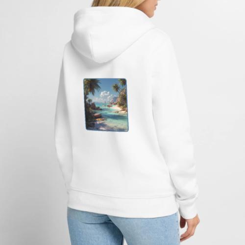 Tropical Island Paradise Ocean Design - Unisex Premium Organic Zip Hoodie
