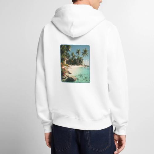 Serene Tropical Beach Floral Design - Unisex Premium Organic Zip Hoodie