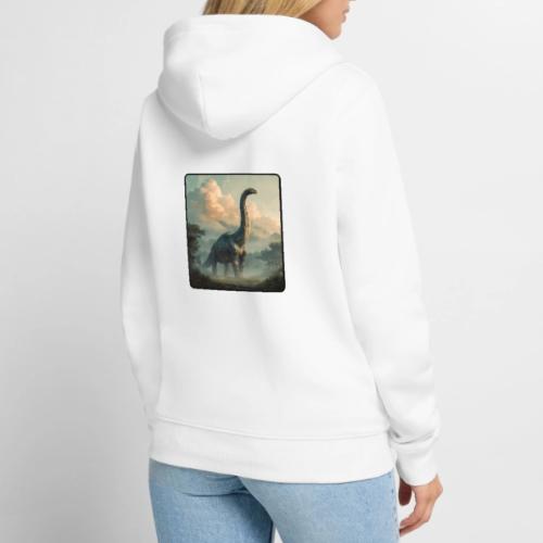 Brachiosaurus Prehistoric Scene Design - Unisex Premium Organic Zip Hoodie