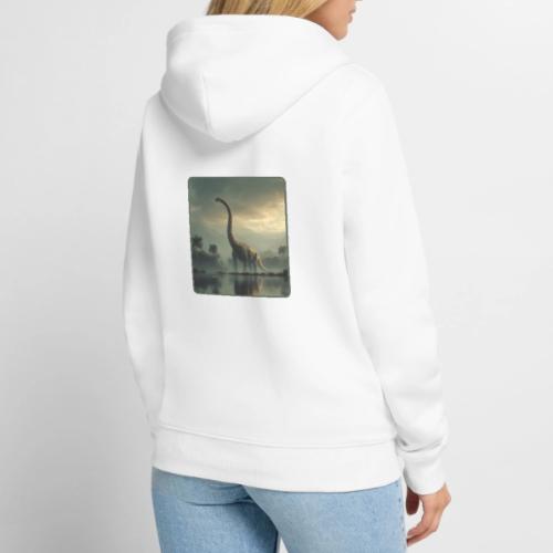 Brachiosaurus Misty Lake Design - Unisex Premium Organic Zip Hoodie