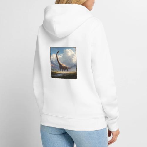 Brachiosaurus Valley Landscape Design - Unisex Premium Organic Zip Hoodie
