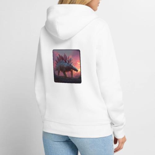 Stegosaurus Sunset Forest Design - Unisex Premium Organic Zip Hoodie