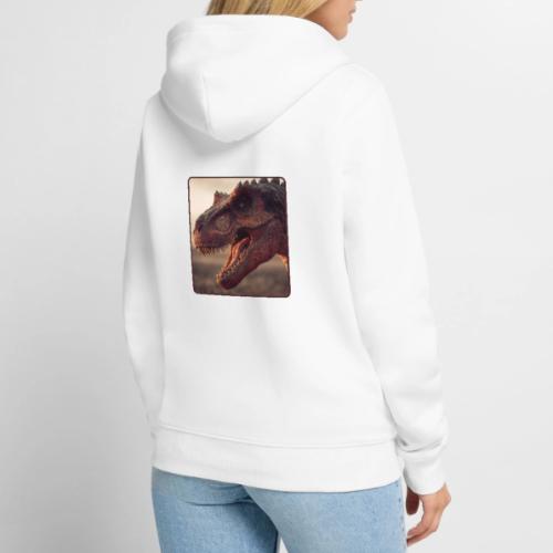 T Rex Roaring Close-Up Design - Unisex Premium Organic Zip Hoodie