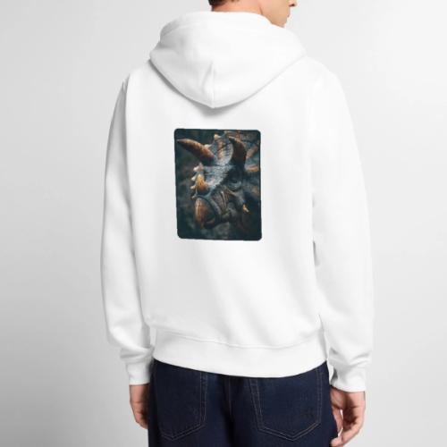 Triceratops Detailed Portrait Design - Unisex Premium Organic Zip Hoodie
