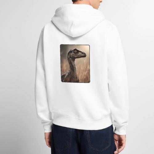 Velociraptor Feathered Portrait Design - Unisex Premium Organic Zip Hoodie