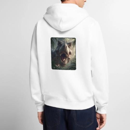 T Rex Jungle Roar Design - Unisex Premium Organic Zip Hoodie