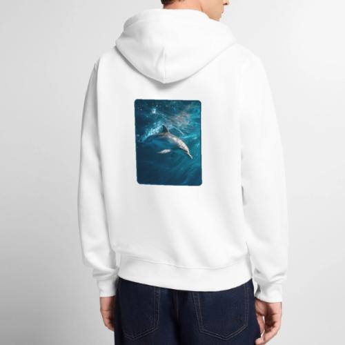 Dolphin Sunlit Ocean Serenity Design - Unisex Premium Organic Zip Hoodie