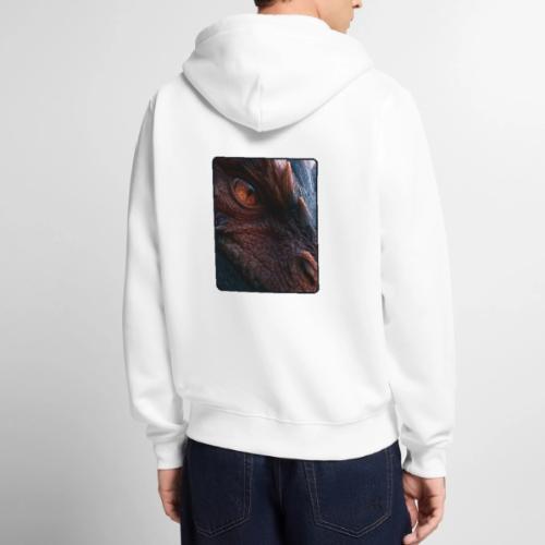 Fierce Ancient Dragon Portrait Design - Unisex Premium Organic Zip Hoodie