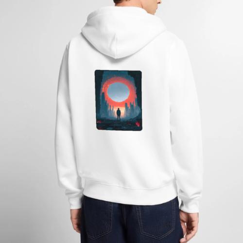 Cosmic Portal Future City Design - Unisex Premium Organic Zip Hoodie
