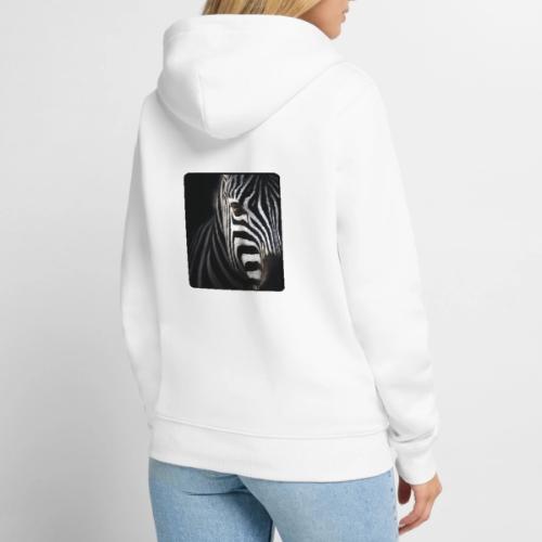 Zebra High Contrast Portrait Design - Unisex Premium Organic Zip Hoodie
