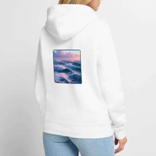 Dreamy Pastel Ocean Sunset Art - Unisex Premium Organic Zip Hoodie