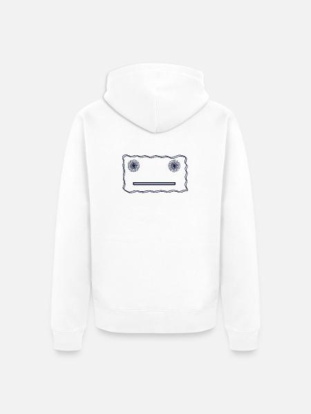 Happy Face - Unisex Premium Organic Zip Hoodie - white