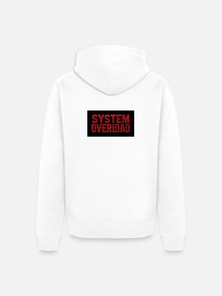 System Overload Glitch Text - Unisex Premium Organic Zip Hoodie - white