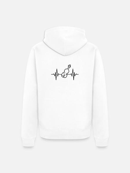 Violin ECG Heartline - Unisex Premium Organic Zip Hoodie - white
