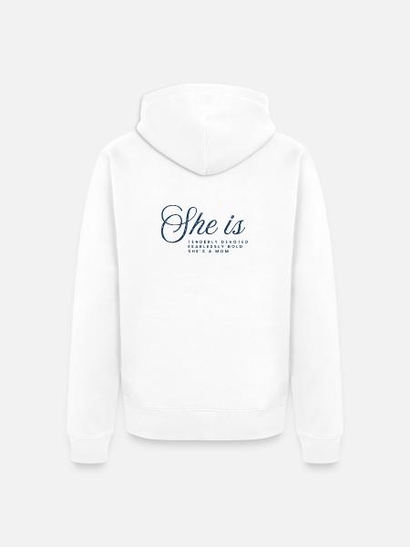 The Fearless Mother - Unisex Premium Organic Zip Hoodie - white