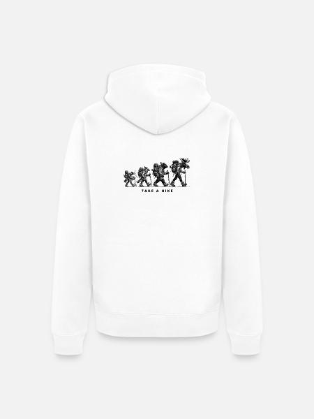 Midnight Silhouette Minimal Tee - Unisex Premium Organic Zip Hoodie - white