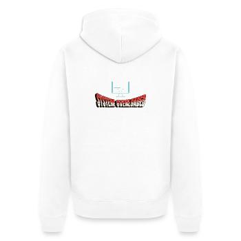 System Overloaded Graphic - Unisex Premium Organic Zip Hoodie - white - Back - Nico (187cm)
