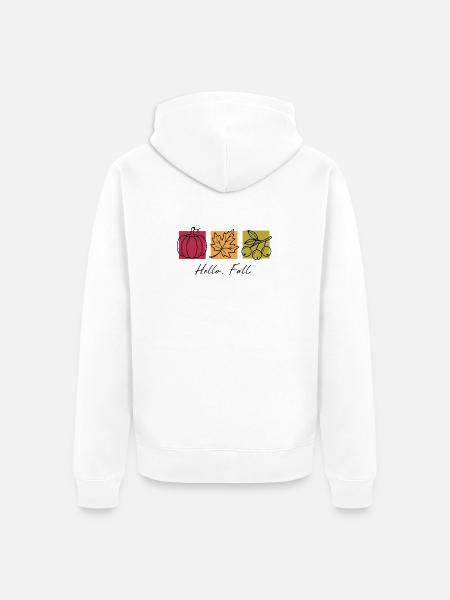 Hello Fall - Unisex Premium Organic Zip Hoodie - white