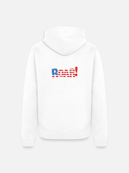 Patriotic USA Flag Illustration - Unisex Premium Organic Zip Hoodie - white