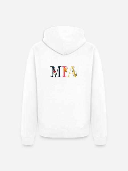 Mia - Unisex Premium Organic Zip Hoodie - white