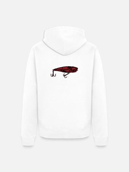 Fishing Lure Bait Predator - Unisex Premium Organic Zip Hoodie - white