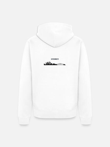 Sydney - Unisex Premium Organic Zip Hoodie - white