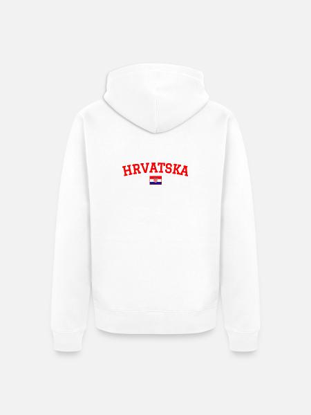 Croatia Flag Design Red - Unisex Premium Organic Zip Hoodie - white