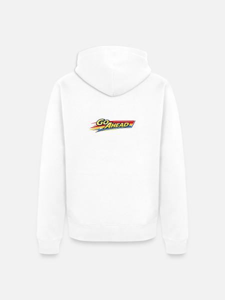 Go Ahead - Unisex Premium Organic Zip Hoodie - white
