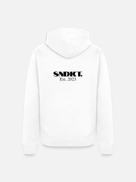SNDKT - Unisex Premium Organic Zip Hoodie - white