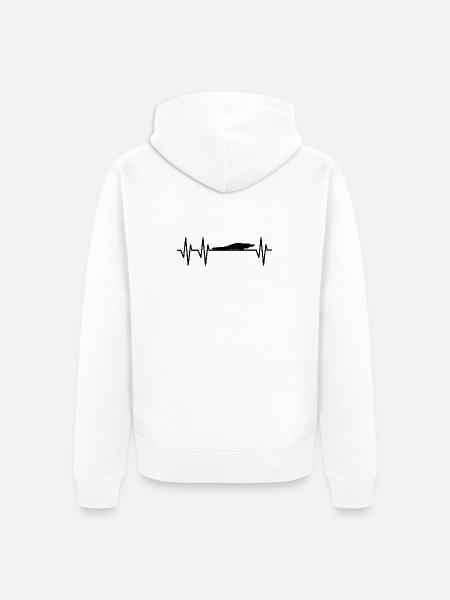 Alligator Heartbeat - Unisex Premium Organic Zip Hoodie - white