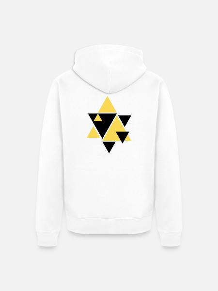 Geometric Golden Triangle Art - Unisex Premium Organic Zip Hoodie - white