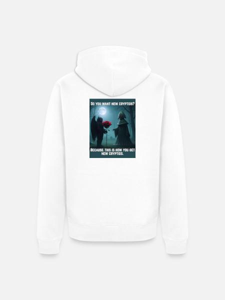 Mothman Romance - Unisex Premium Organic Zip Hoodie - white