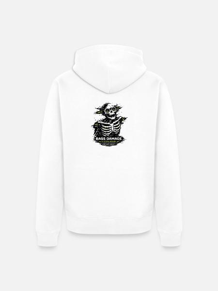 System Bones: Neon Circuit Monster - Unisex Premium Organic Zip Hoodie - white