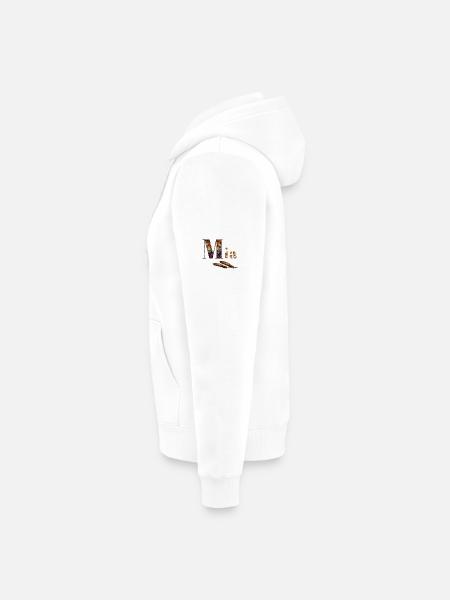 Mia Tiger Floral Monogram - Unisex Premium Organic Zip Hoodie - white