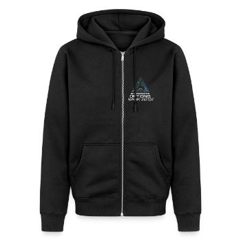 AI Generates Options... Humans Decide - Unisex Premium Organic Zip Hoodie - black - Front - Nico (187cm) & Julia (174cm)