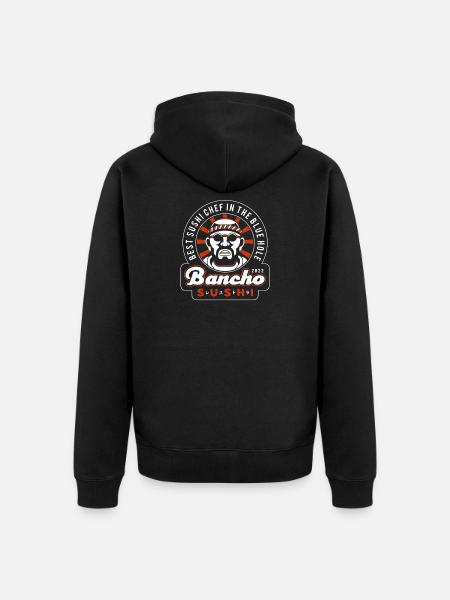 Sushi Chef Badge Sunburst - Unisex Premium Organic Zip Hoodie - black