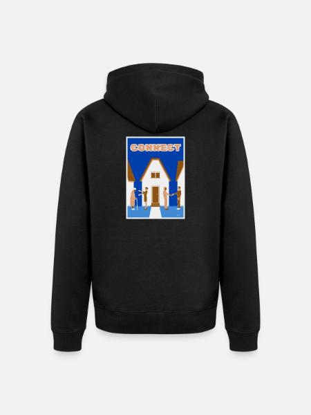 Connect - Unisex Premium Organic Zip Hoodie - black