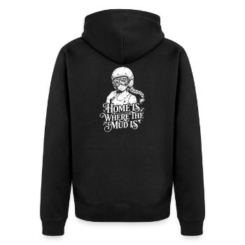 Home Is Where the Mud Is - Farm Humor - Unisex Premium Organic Zip Hoodie - black - Back - Nico (187cm)