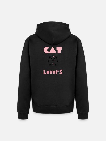 Cat lovers - Unisex Premium Organic Zip Hoodie - black
