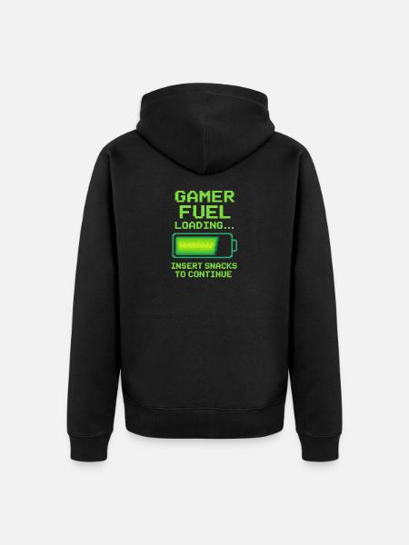 Gamer fuel - Unisex Premium Organic Zip Hoodie - black