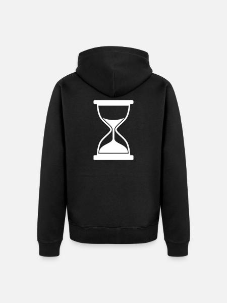 Minimal Hourglass Silhouette - Unisex Premium Organic Zip Hoodie - black