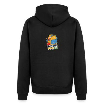School Mode On Backpack - Unisex Premium Organic Zip Hoodie - black - Back - Nico (187cm)