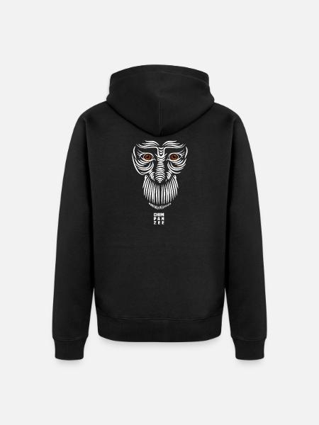 Sad Face - Unisex Premium Organic Zip Hoodie - black