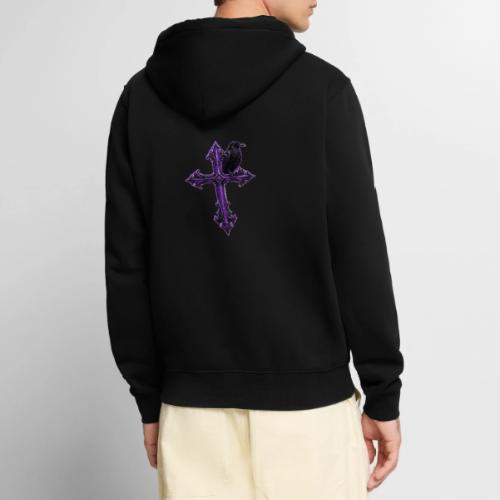 Gothix Raven Cross - Unisex Premium Organic Zip Hoodie